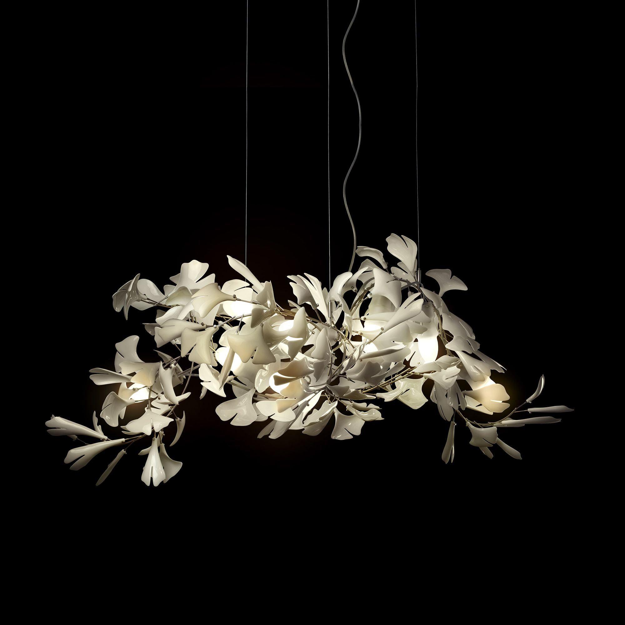 Olivia Ceramic Gingko Leaf Chandelier   Organic Curves