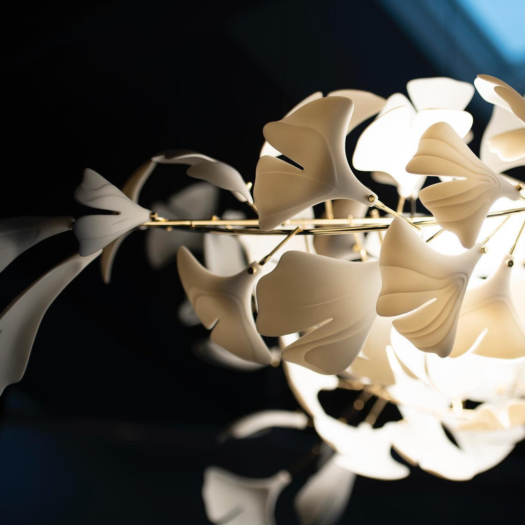 Olivia Ceramic Gingko Leaf Chandelier   Organic Curves
