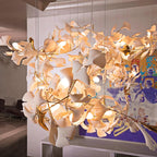Olivia Ceramic Gingko Leaf Chandelier   Organic Curves
