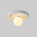 Ivorelle Vintage Carved Ceiling Light with Globe Shade