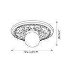 Ivorelle Vintage Carved Ceiling Light with Globe Shade