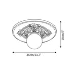 Ivorelle Vintage Carved Ceiling Light with Globe Shade