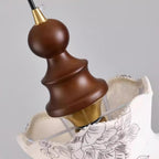 Pendant Lamp Metal and Wood Fabric Vintage Floral Elegant