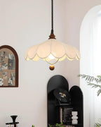 Pendant Lamp Petals with Pattern Vintage Floral French Elegance