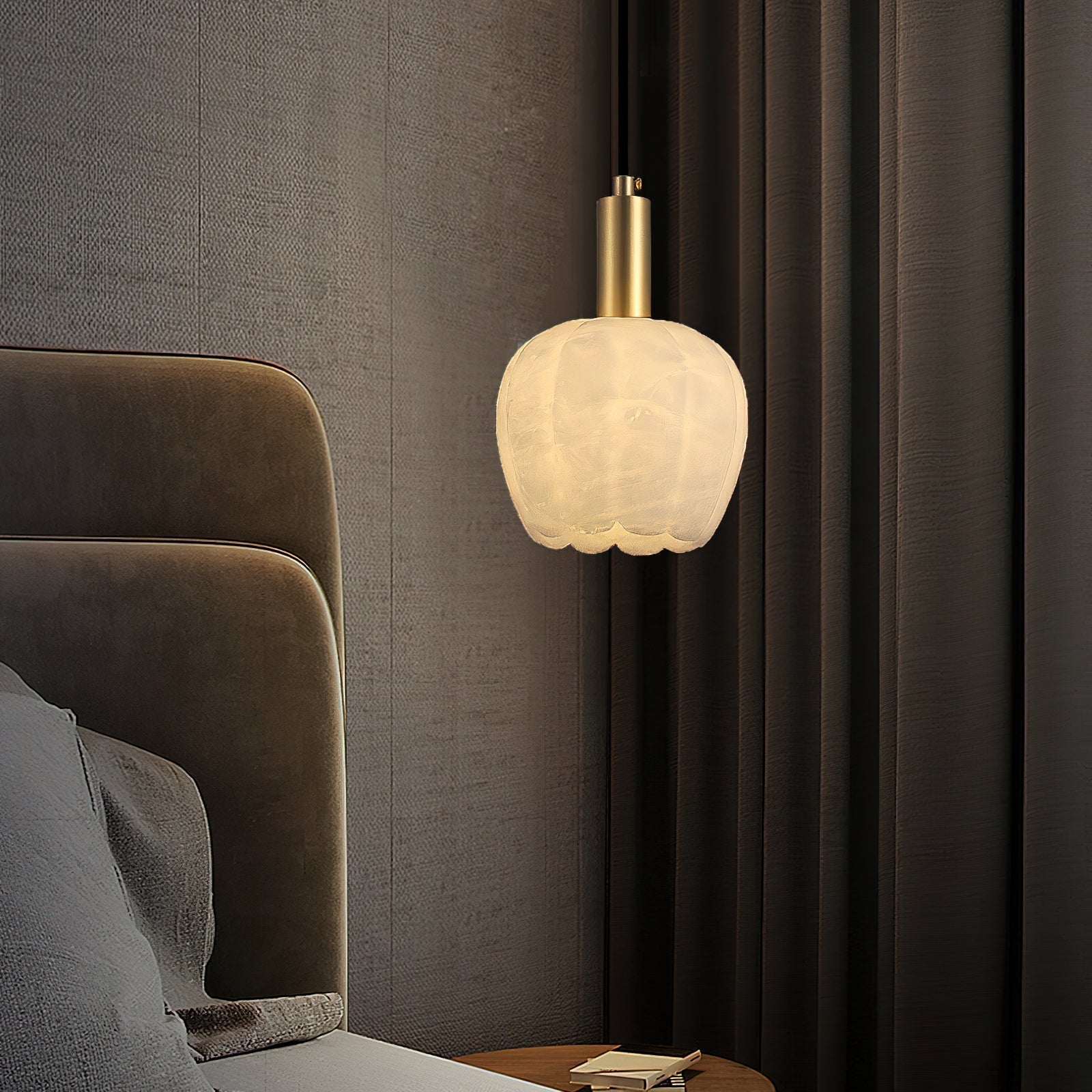 Ritta Pendant Light Flower-shaped  Alabaster