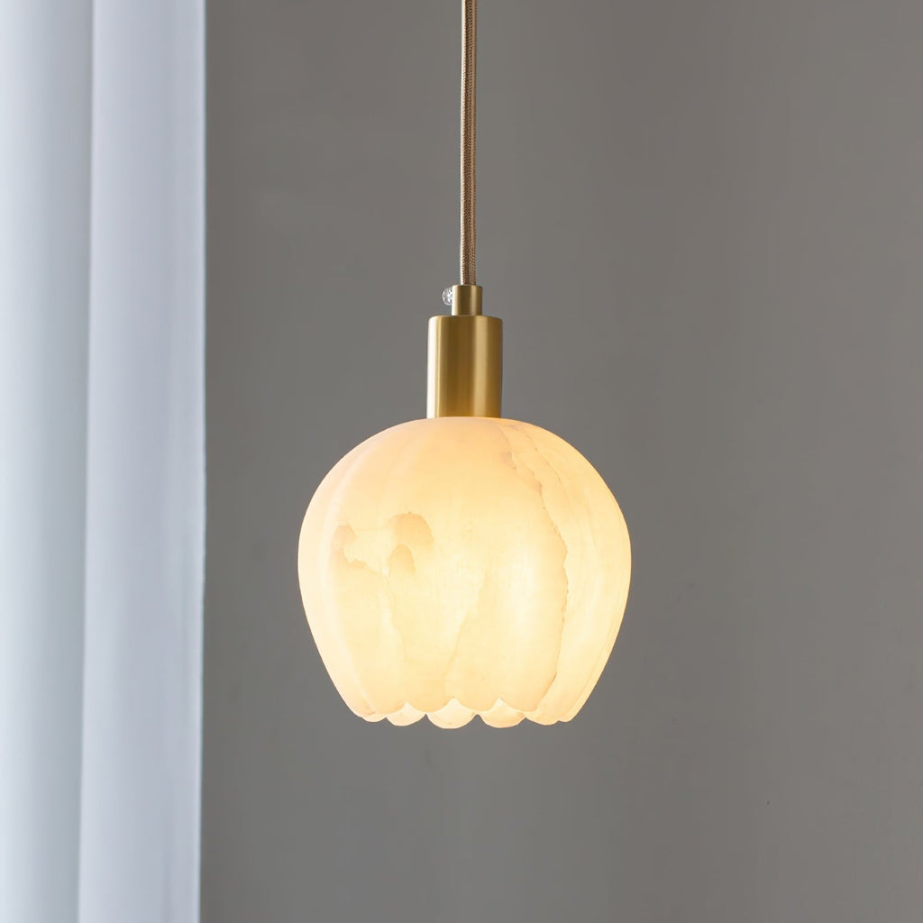 Ritta Pendant Light Flower-shaped  Alabaster