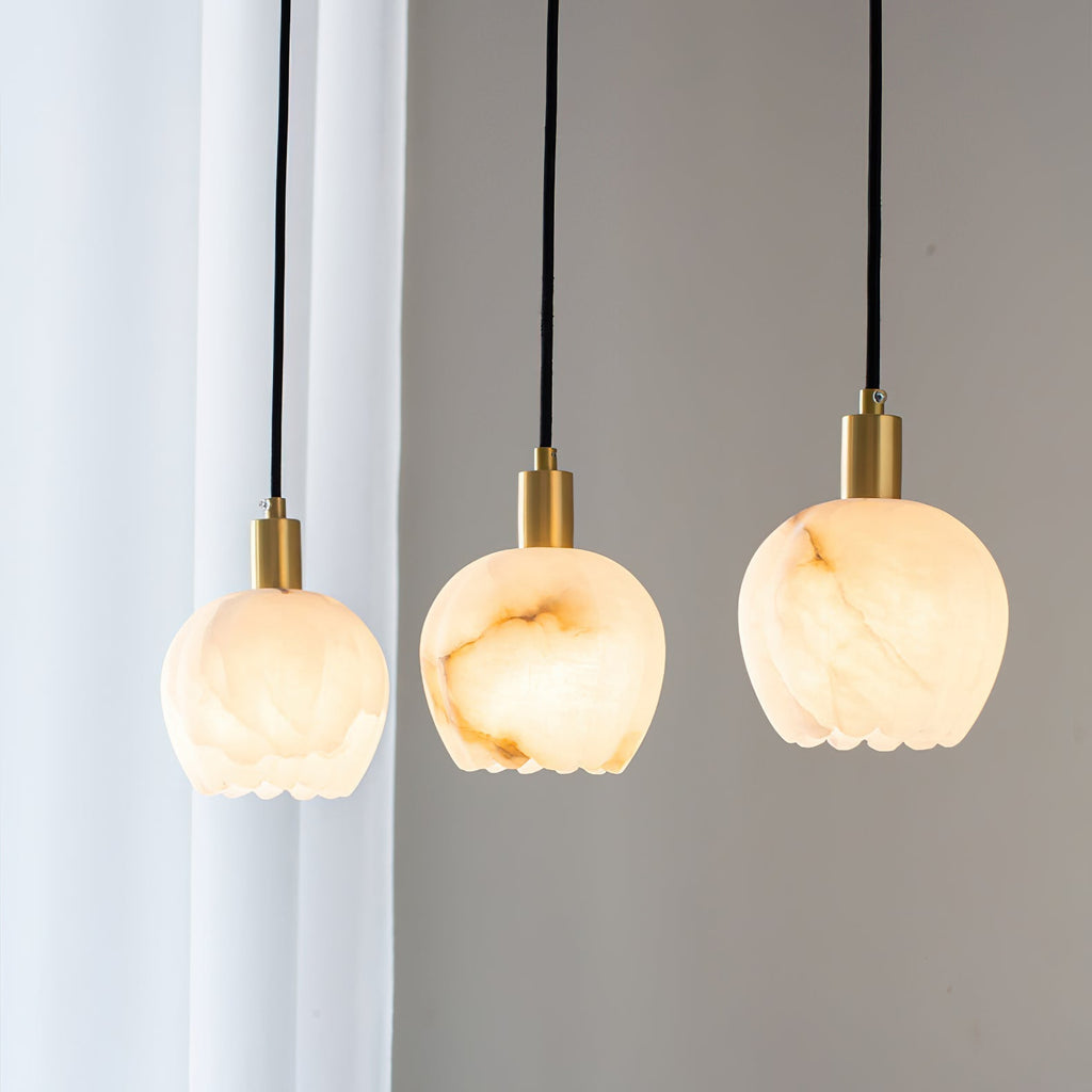 Ritta Pendant Light Flower-shaped  Alabaster
