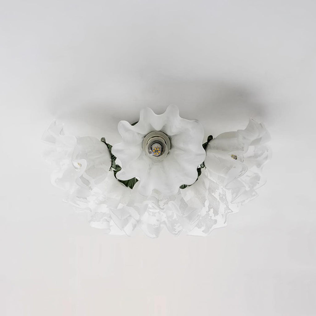 Ceiling Light Petal Shades Wavy Glass Bloom Elegant Floral