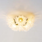 Ceiling Light Petal Shades Wavy Glass Bloom Elegant Floral