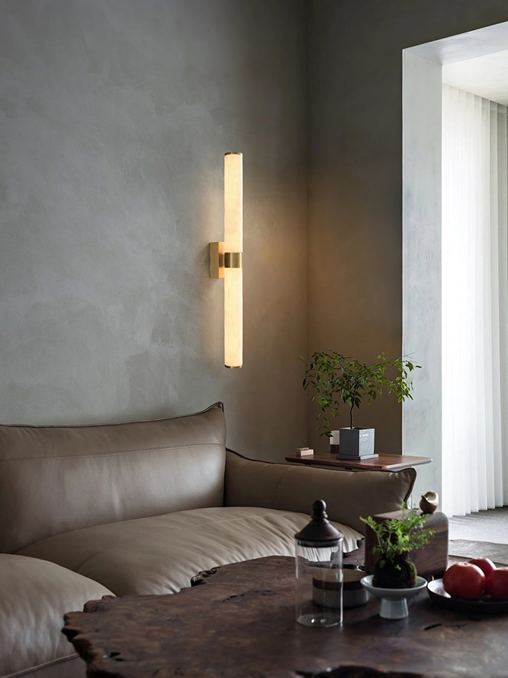 Olmirira Wall Light Minimalist in Alabaster - Kingsley Beaumont
