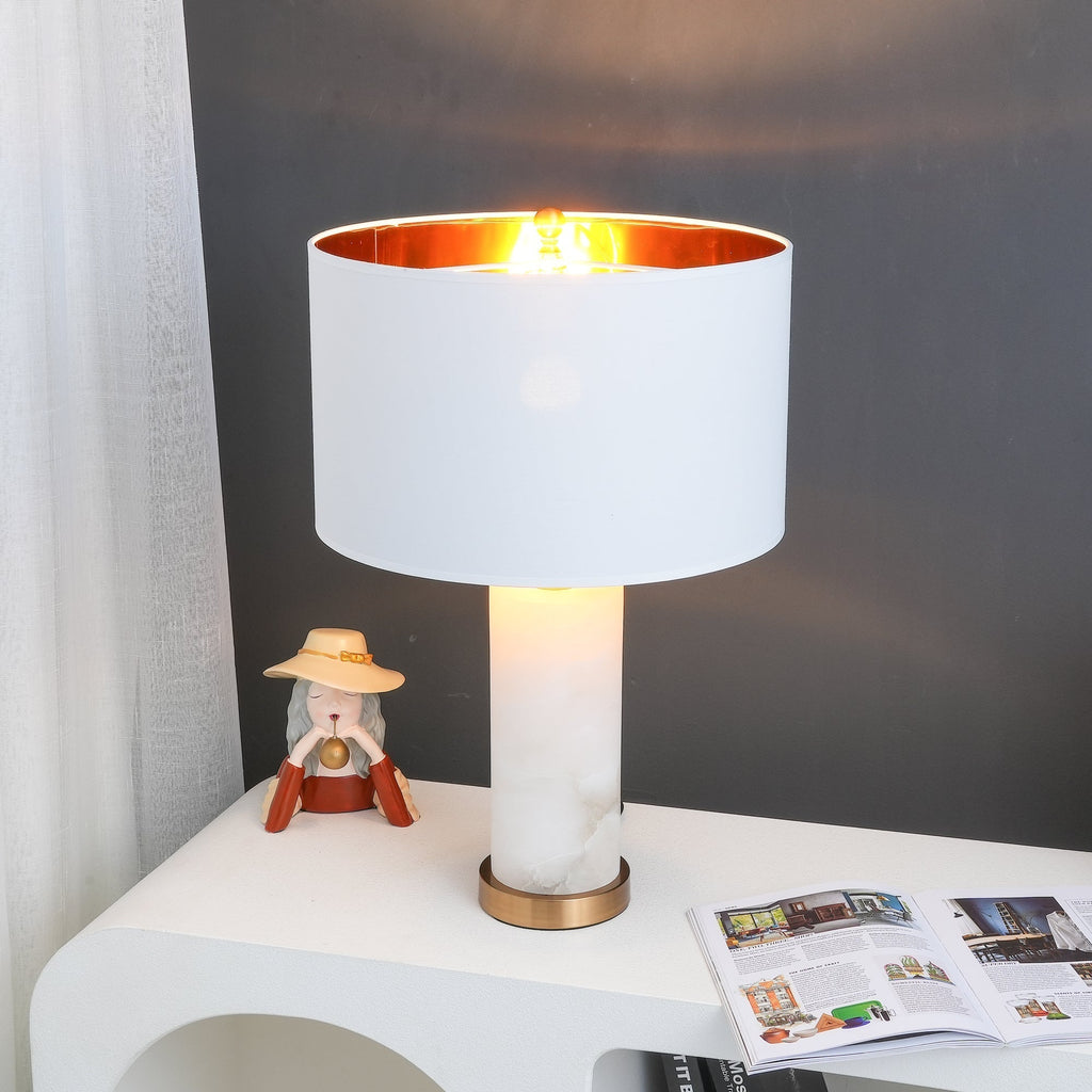 Zosilis Cylindrical Alabaster Table Lamp