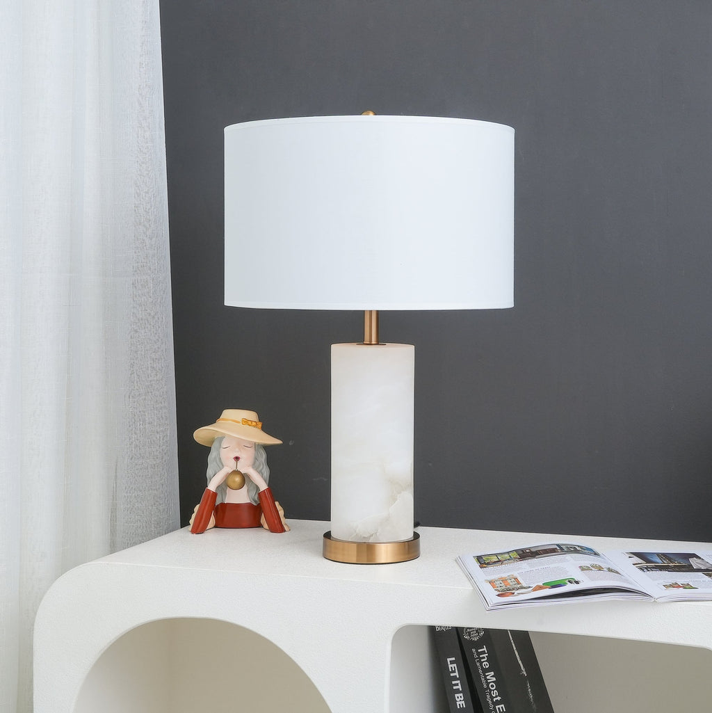 Zosilis Cylindrical Alabaster Table Lamp