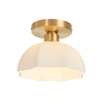 Avelin Brass Base and Opal Glass Flush Mount Ceiling Light