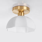 Avelin Brass Base and Opal Glass Flush Mount Ceiling Light