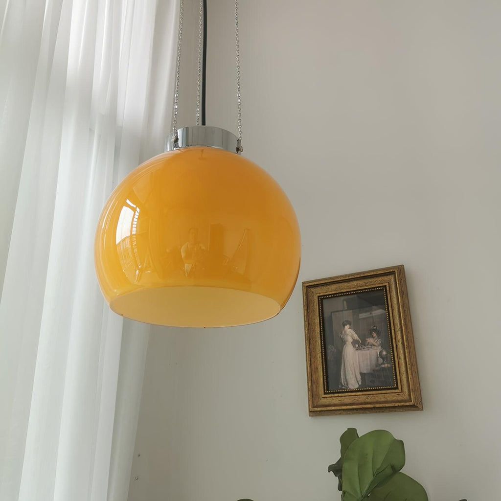 Valentina Yellow Ball Pendant Light, Metal & Glass