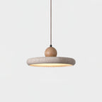 Opalyn Travertine & Wood Pendant Light