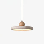 Opalyn Travertine & Wood Pendant Light