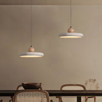 Opalyn Travertine & Wood Pendant Light