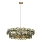 Aurora Chandelier Amber Pressed Glass Disc Round