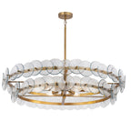 Aurora Chandelier Amber Pressed Glass Disc Round