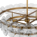 Aurora Chandelier Amber Pressed Glass Disc Round