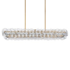 Aurora Chandelier Linear Amber Pressed Glass Disc Modern
