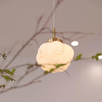 Pendant Lamp Metal and Glass Lotus Flower Shade Artistic Retro