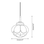 Pendant Lamp Metal and Glass Lotus Flower Shade Artistic Retro