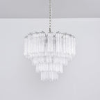 Aurora Chandelier Clear Glass Multi-Tier Crystal Glow