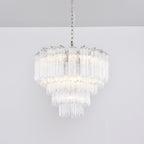 Aurora Chandelier Clear Glass Multi-Tier Crystal Glow