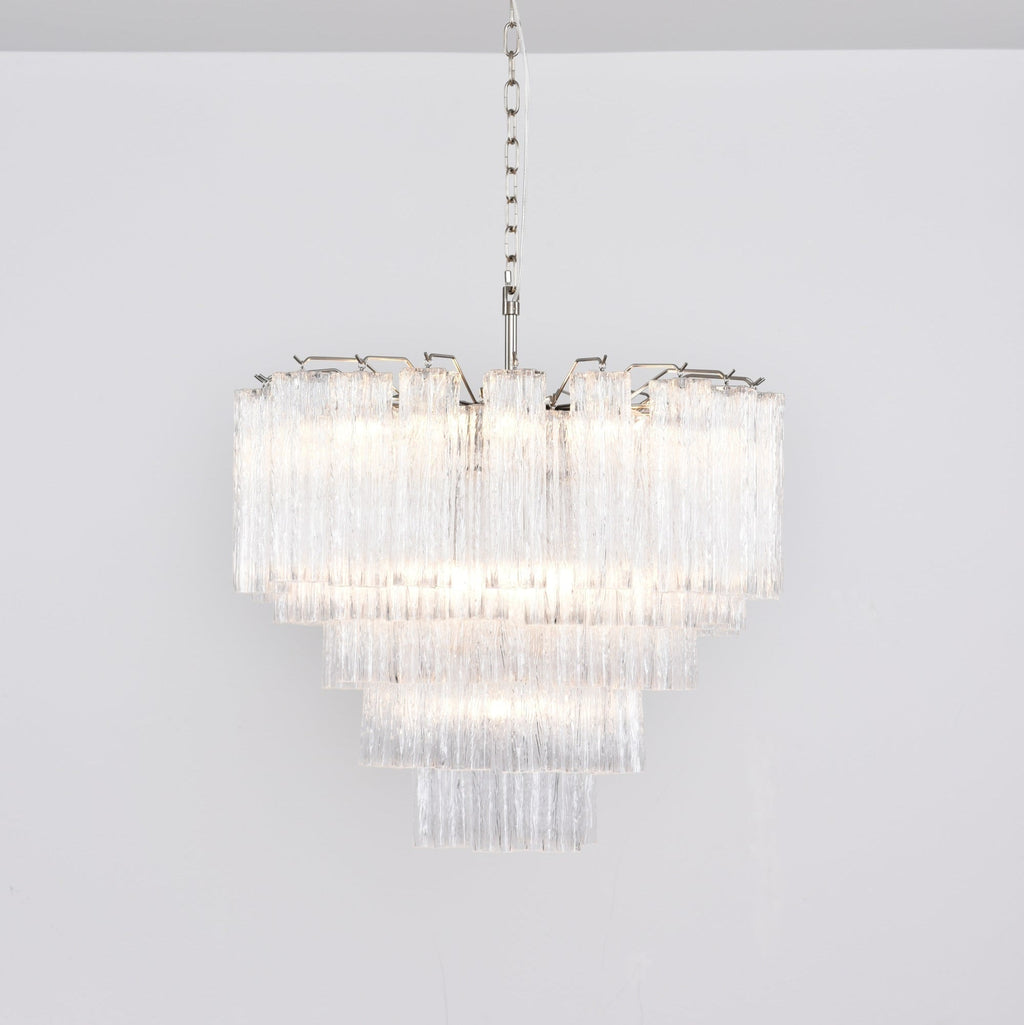 Aurora Chandelier Clear Glass Multi-Tier Crystal Glow