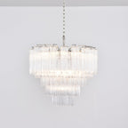 Aurora Chandelier Clear Glass Multi-Tier Crystal Glow