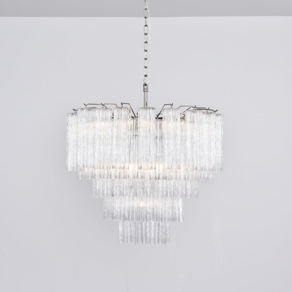 Aurora Chandelier Clear Glass Multi-Tier Crystal Glow