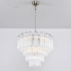 Aurora Chandelier Clear Glass Multi-Tier Crystal Glow