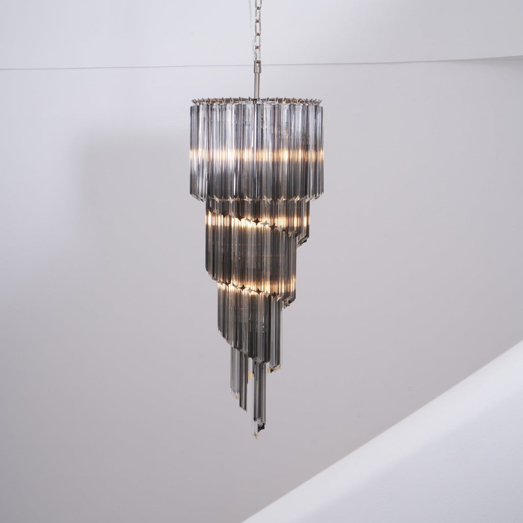 Aurora Chandelier Smoked Glass Spiral