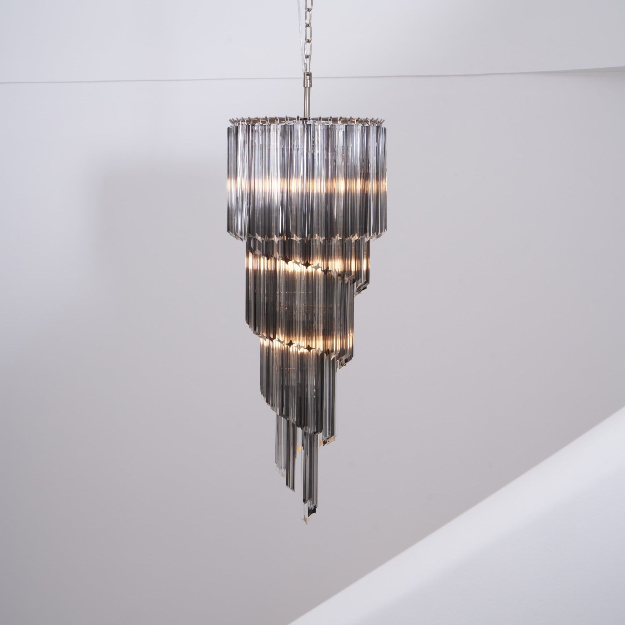 Aurora Chandelier Smoked Glass Spiral