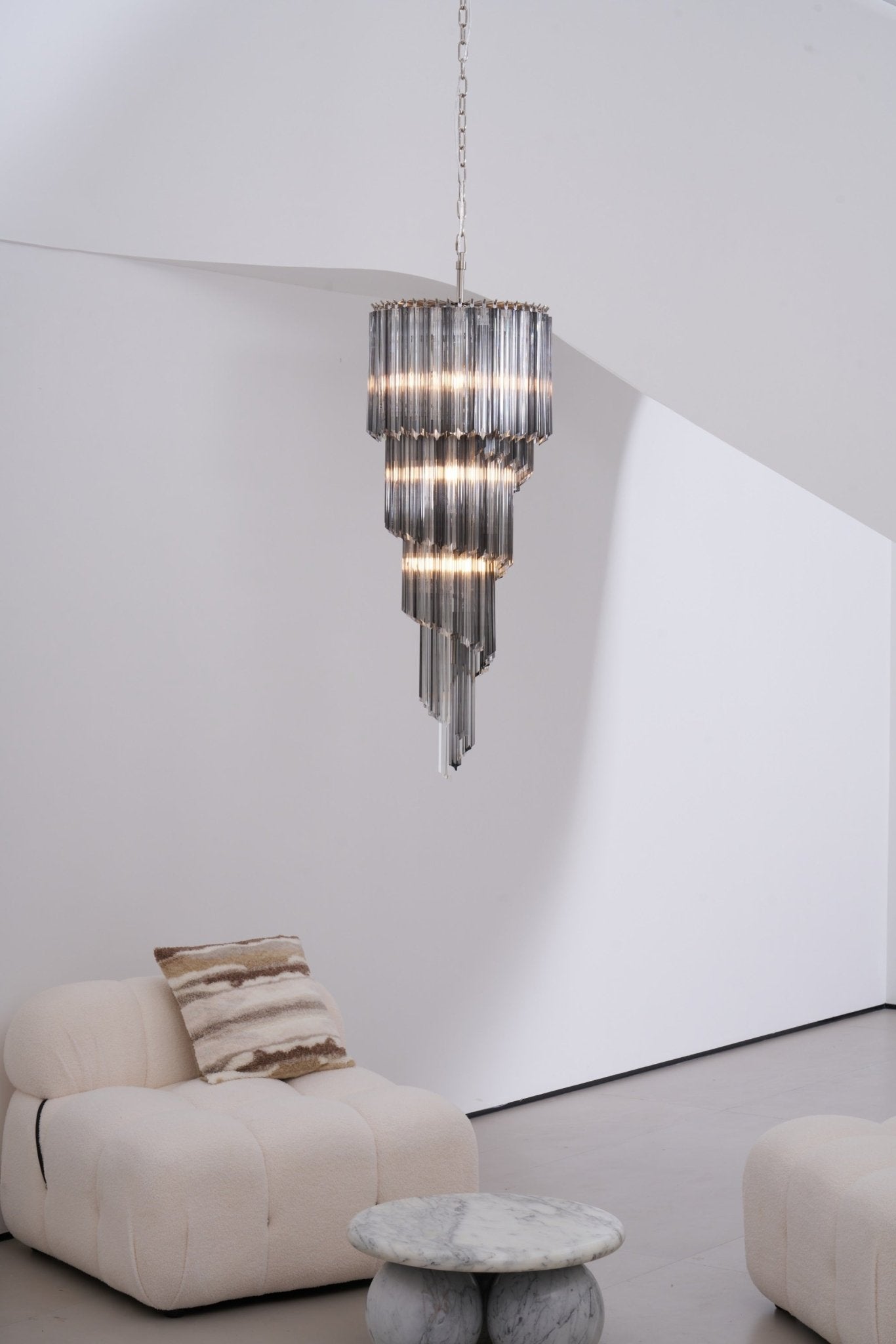 Aurora Chandelier Smoked Glass Spiral