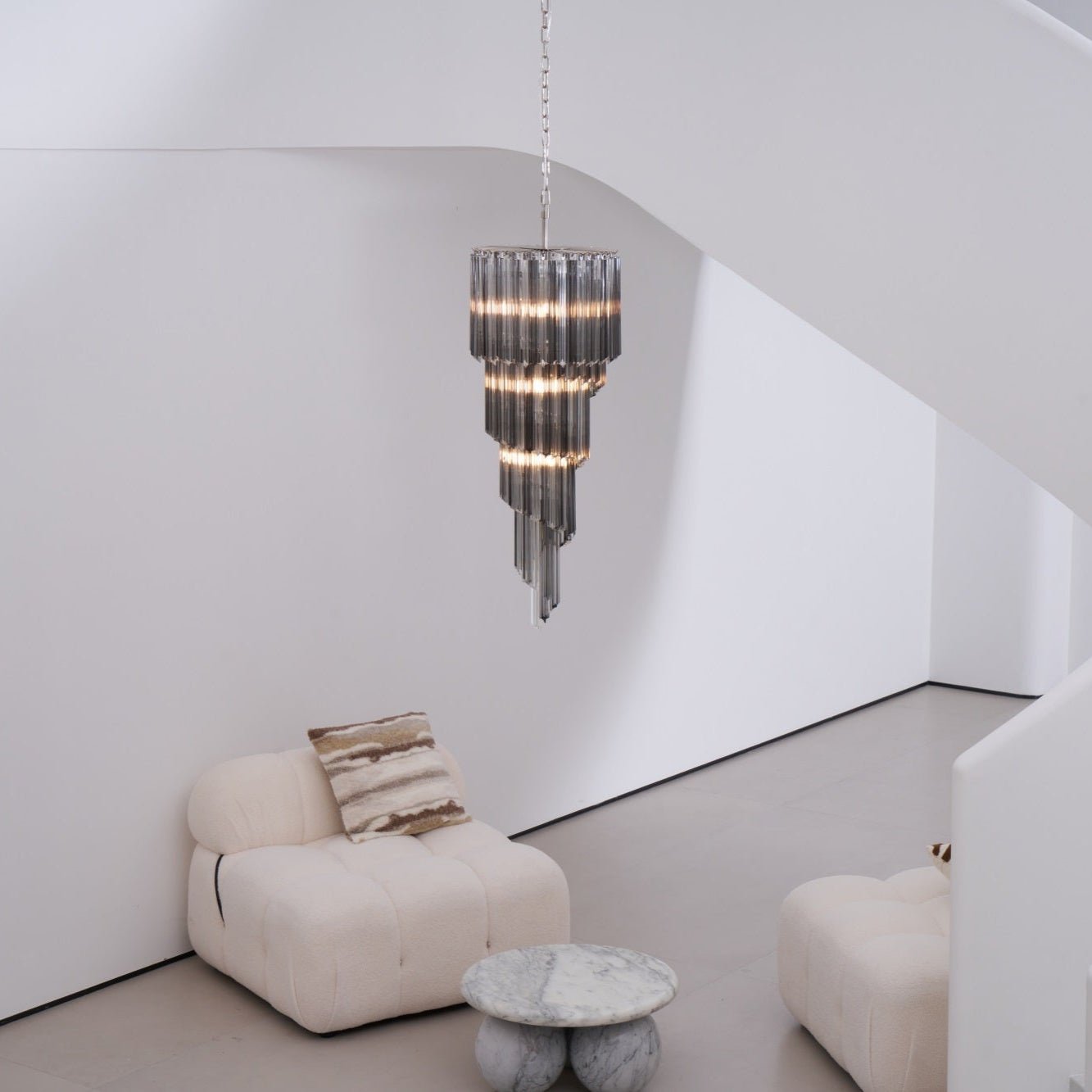 Aurora Chandelier Smoked Glass Spiral