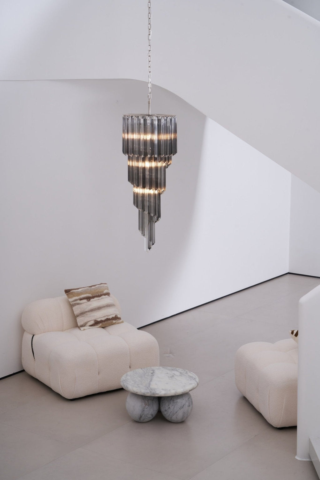 Aurora Chandelier Smoked Glass Spiral