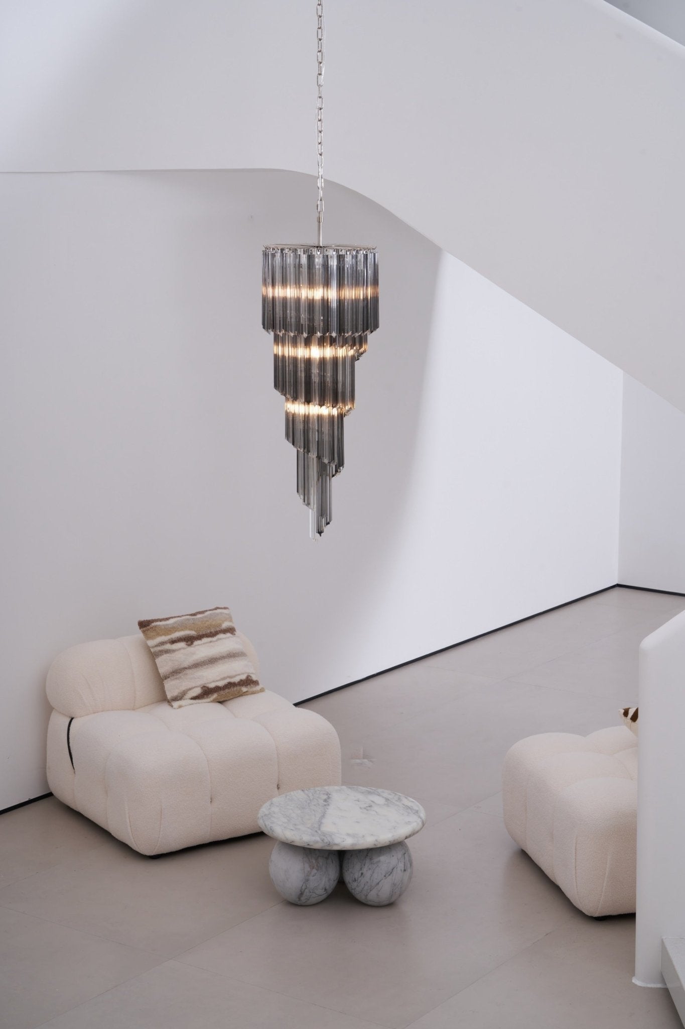 Aurora Chandelier Smoked Glass Spiral
