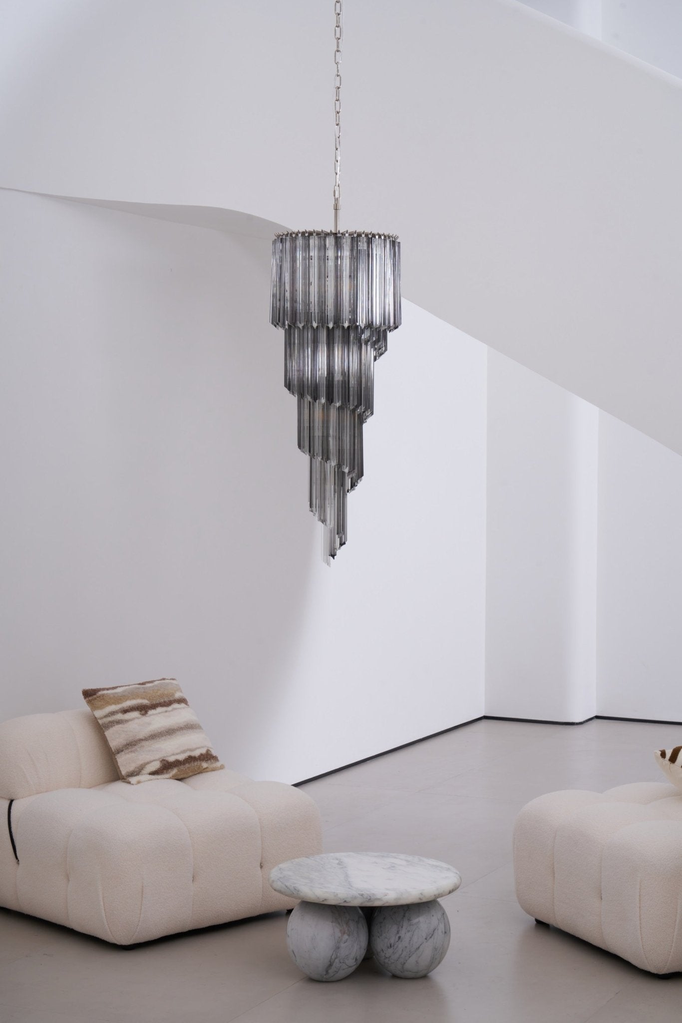 Aurora Chandelier Smoked Glass Spiral