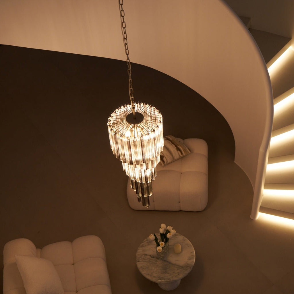 Aurora Chandelier Smoked Glass Spiral