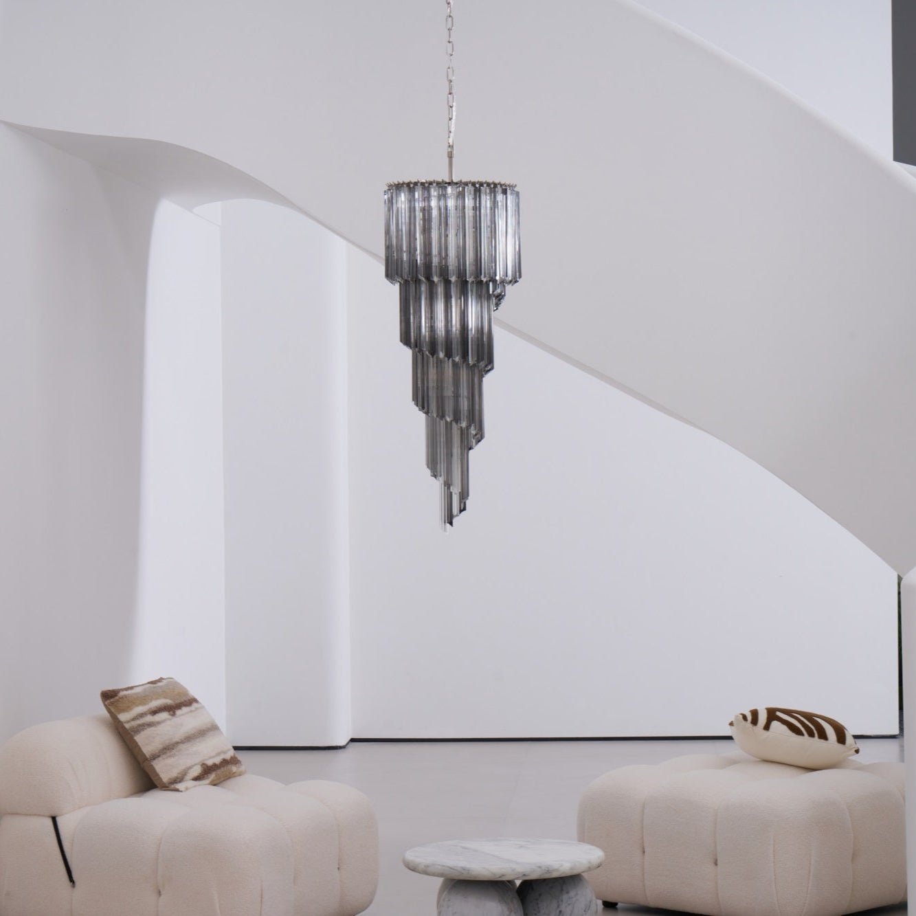 Aurora Chandelier Smoked Glass Spiral