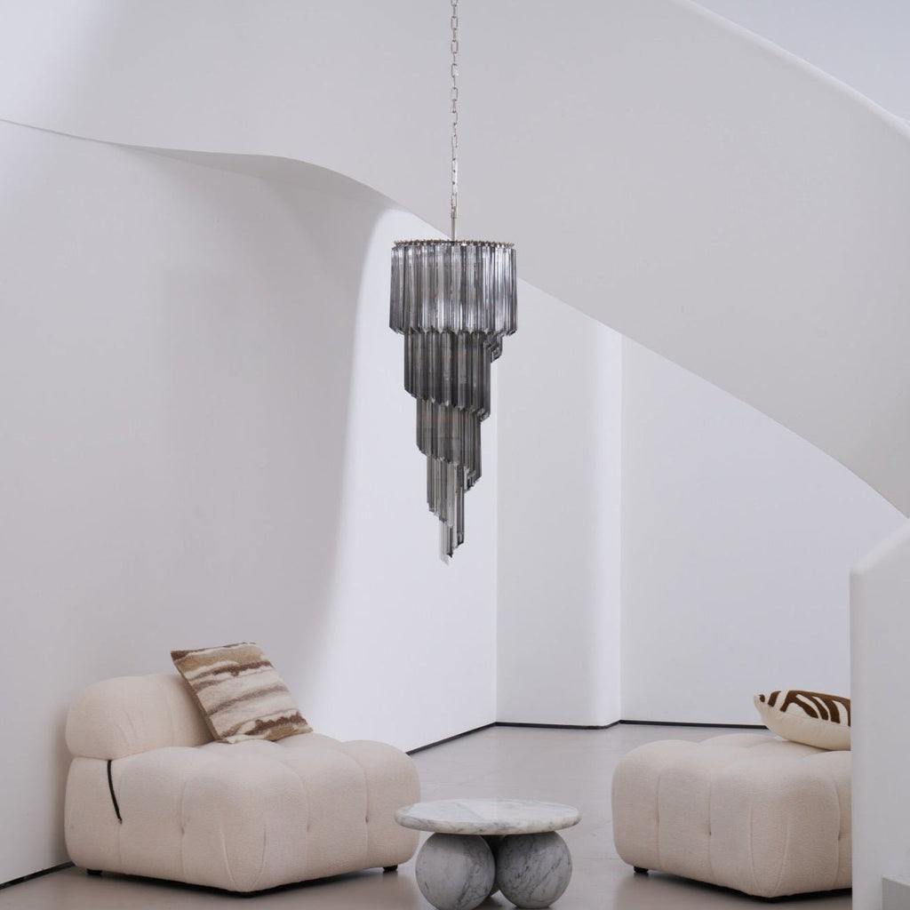 Aurora Chandelier Smoked Glass Spiral
