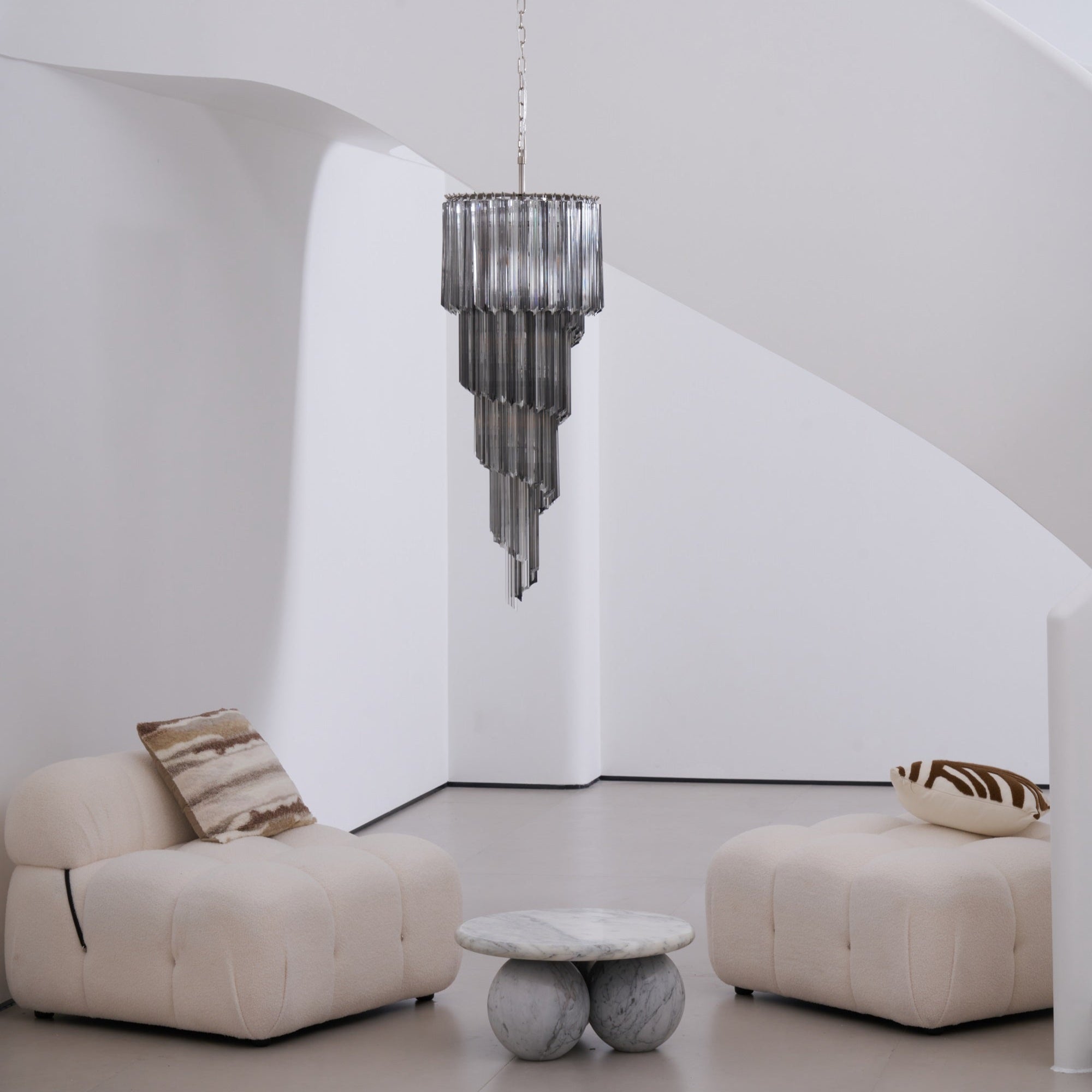 Aurora Chandelier Smoked Glass Spiral