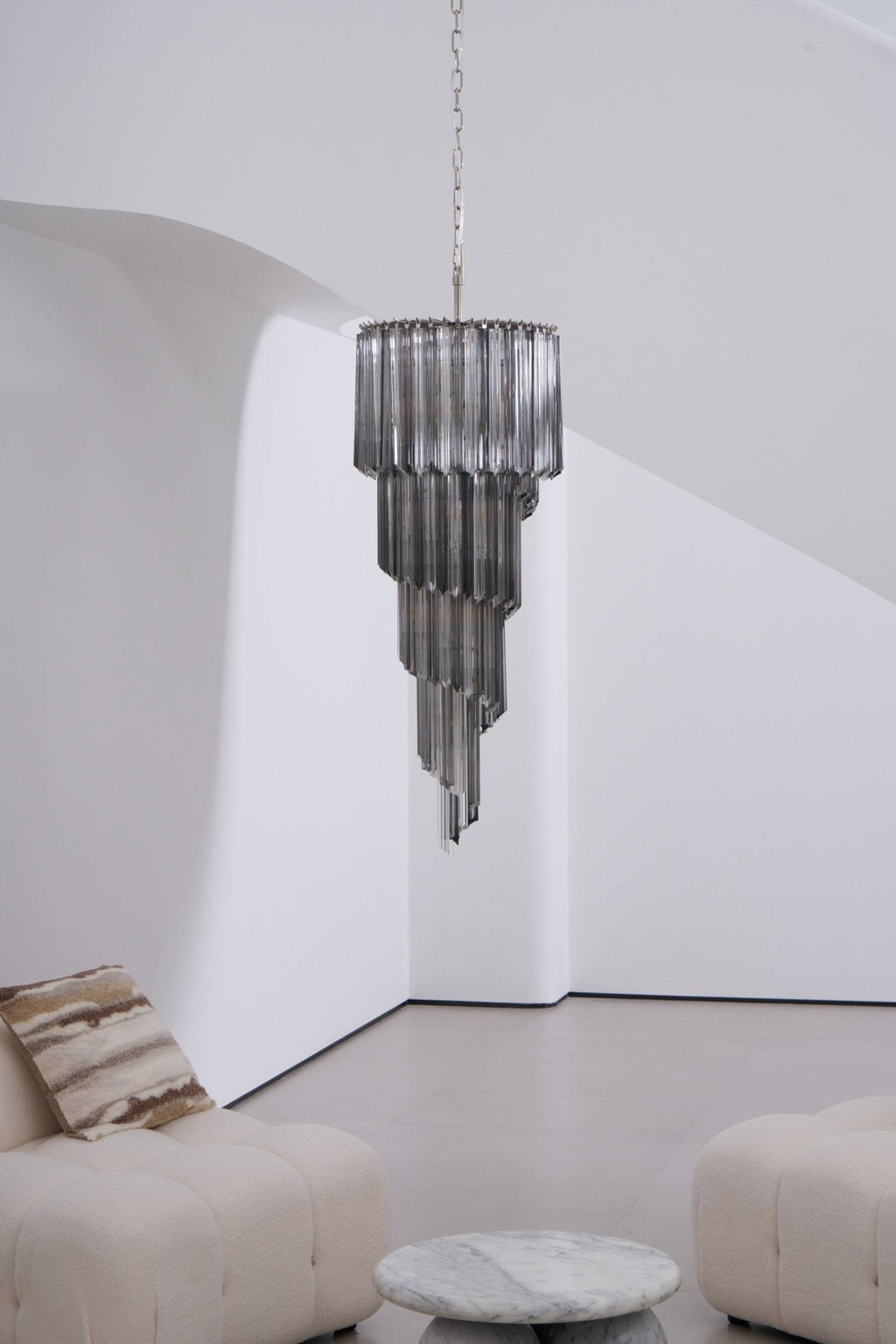 Aurora Chandelier Smoked Glass Spiral