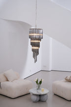 Aurora Chandelier Smoked Glass Spiral