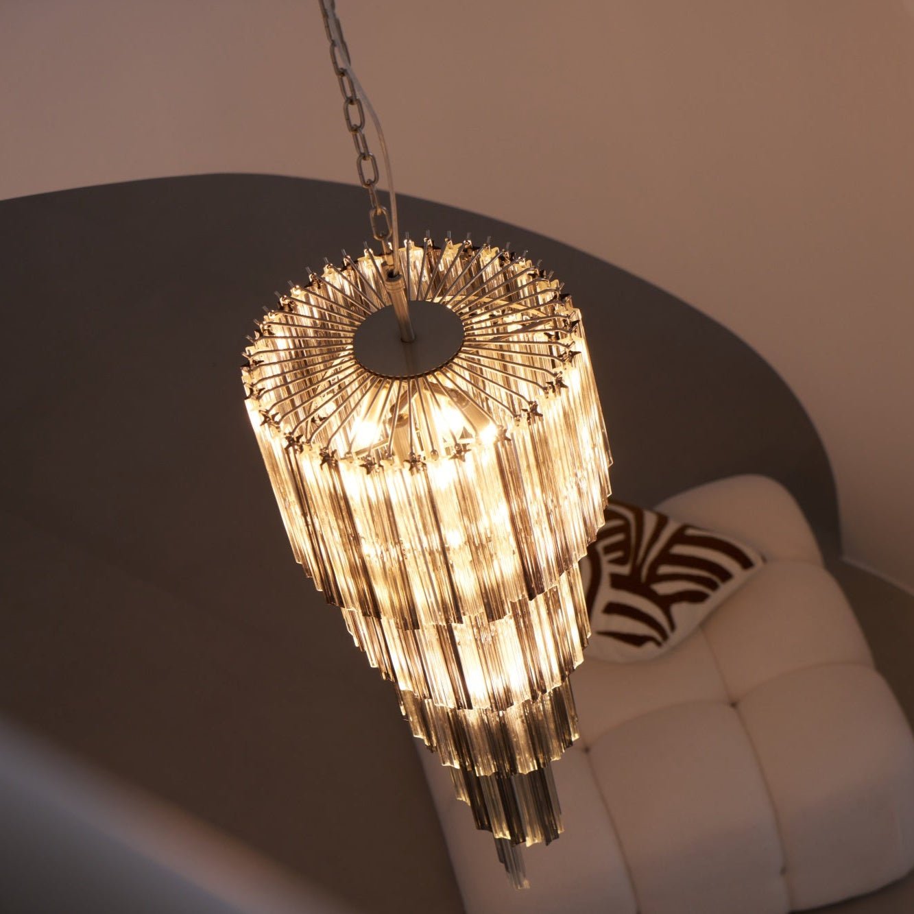 Aurora Chandelier Smoked Glass Spiral