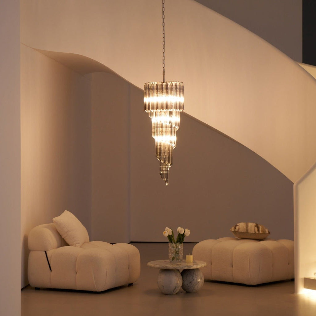 Aurora Chandelier Smoked Glass Spiral