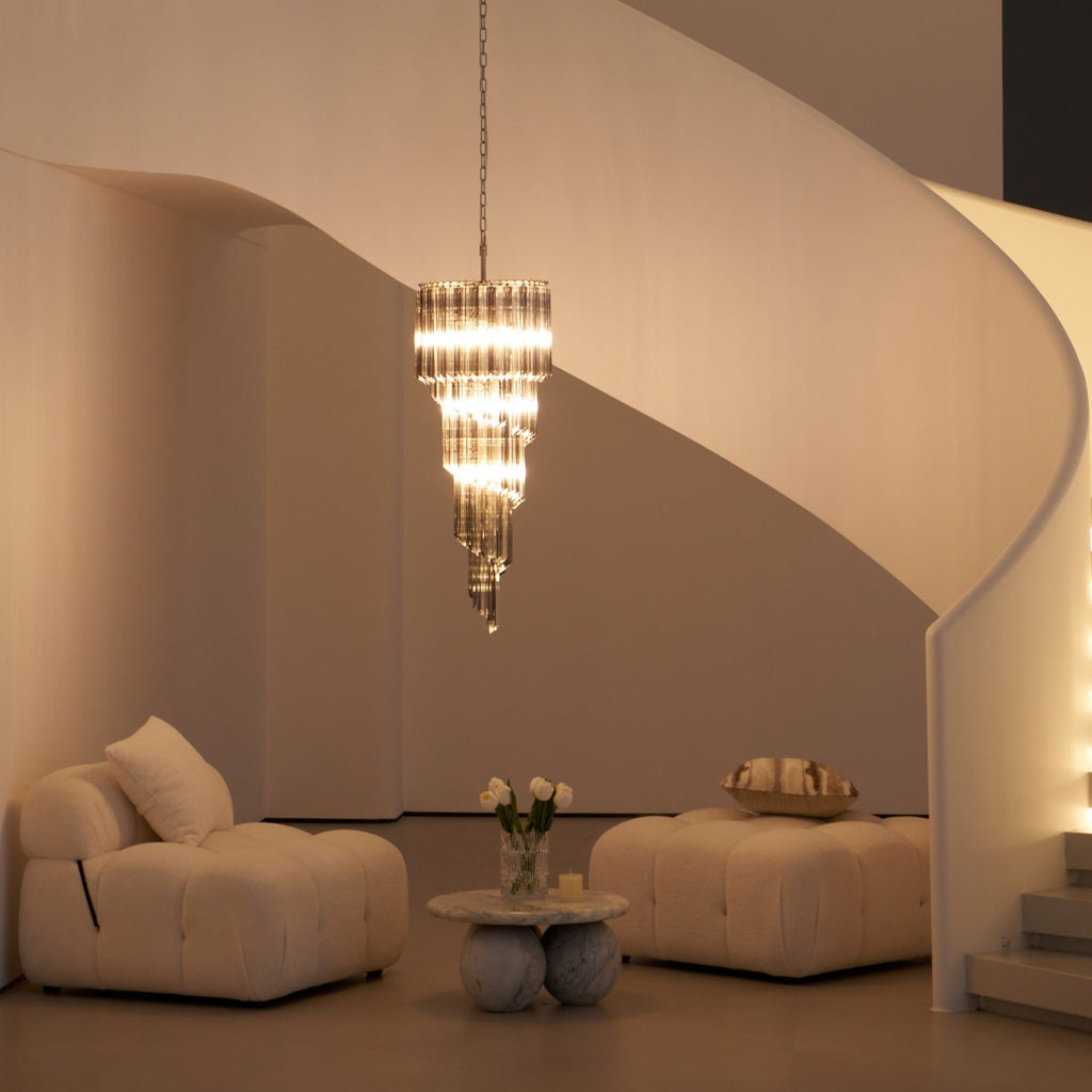 Aurora Chandelier Smoked Glass Spiral